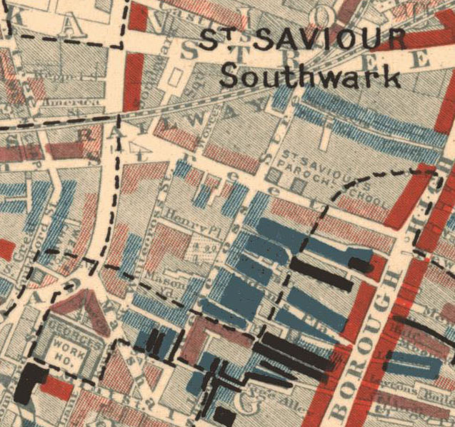 st-saviour-southwark-crop-depicted-in-charles-booth-poverty-map-sheet-9-public-domaine